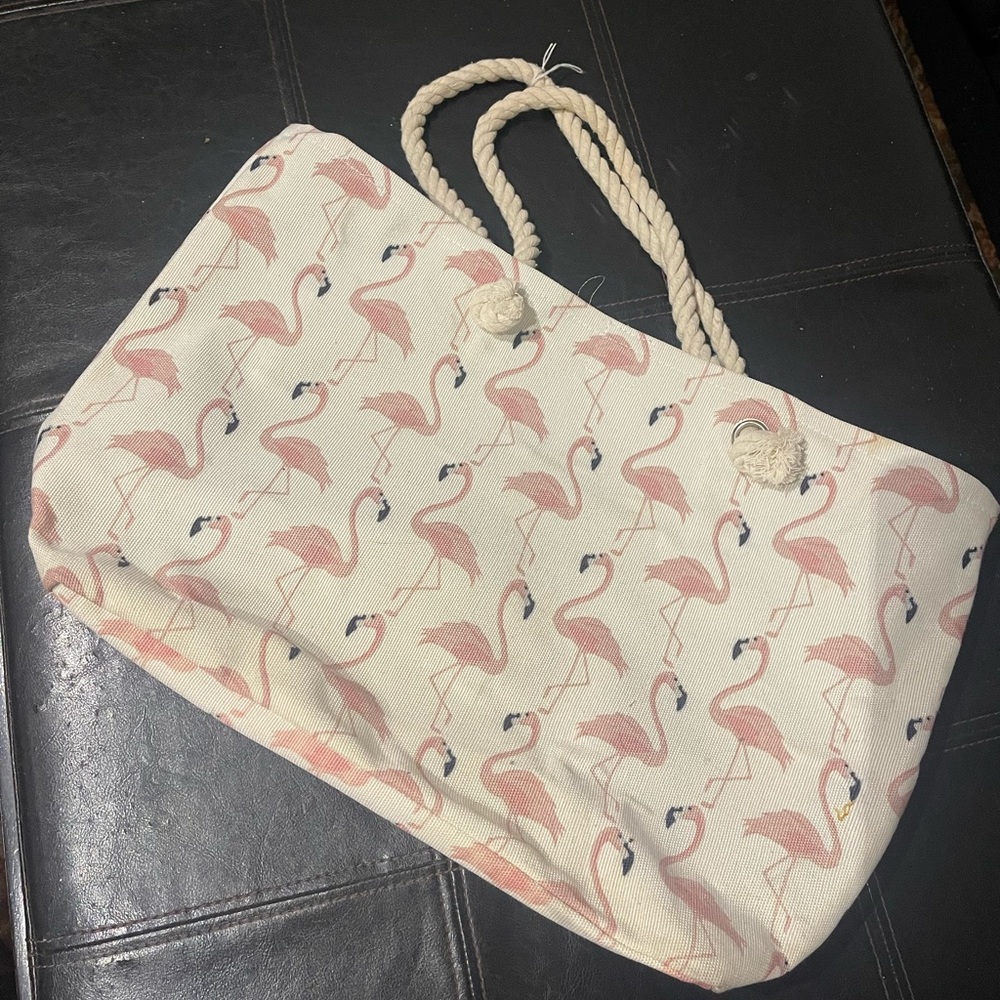 Flamingo beach bag